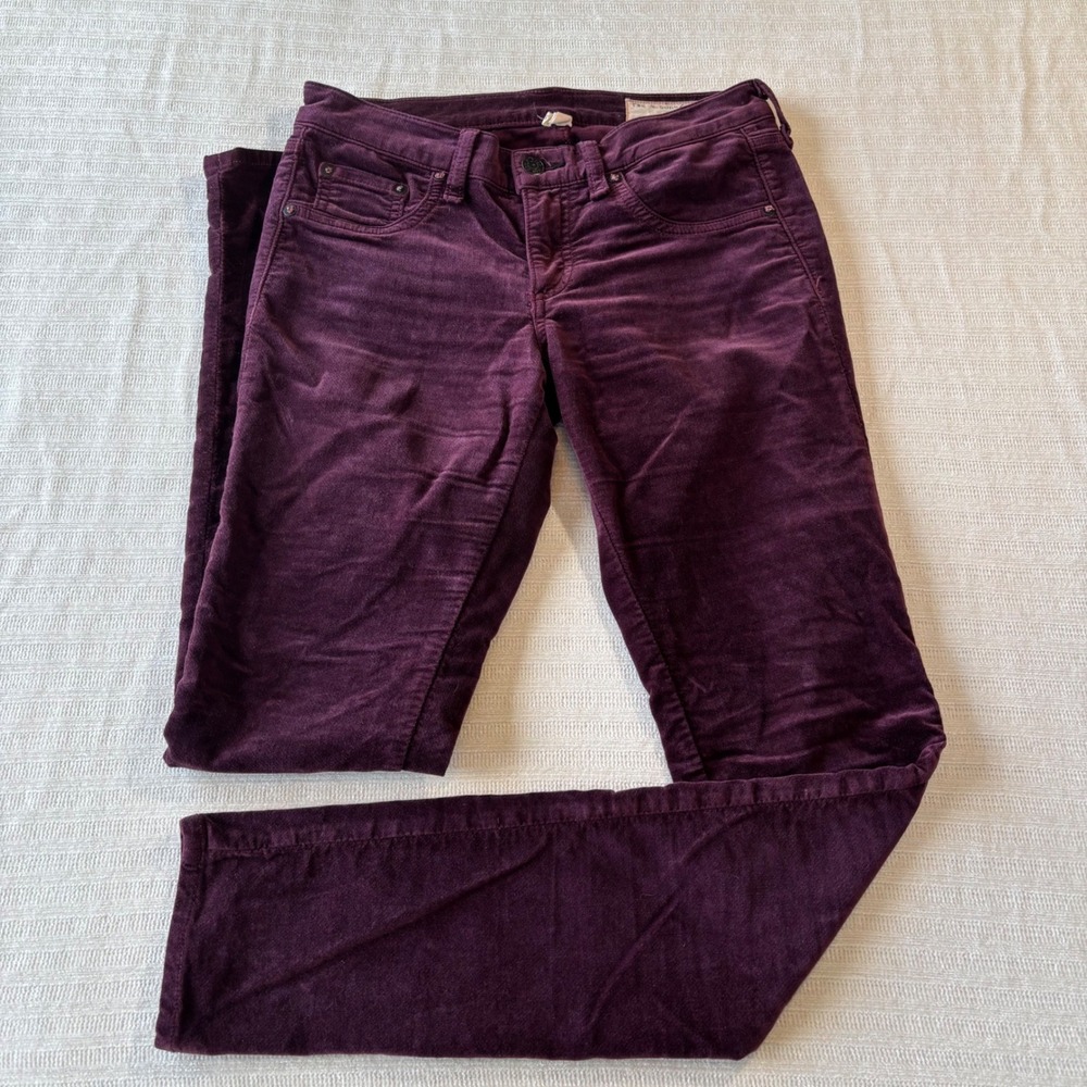 Rag & Bone Burgundy Corduroy Skinny Pants W1502Q232BUR Purple Women 26
